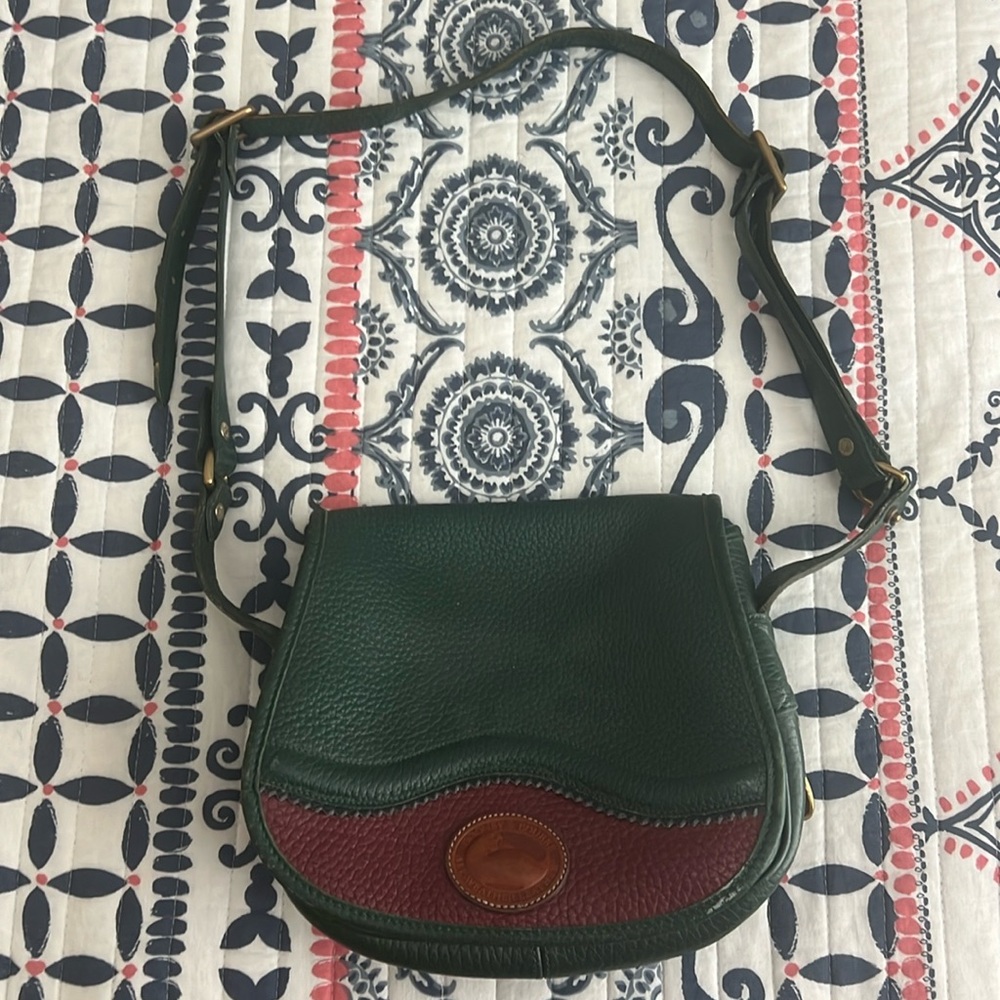 Vintage Dooney & Bourke leather and suede satchel